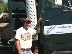 Equally at home in the woods and in the boxing ring, Anthony J. Tettis has returned to Pennsylvania College's of Technology's Schneebeli Earth Science Center to continue working toward his forest technology degree. (Photo by Misty Kennard-Mayer, coordinator of matriculation and retention, School of Natural Resources Management)