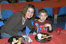 Lori L. Woodhead, a nursing student, with superhero son Brody Aldenderfer