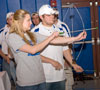 Taking aim with the archery team