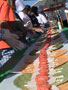 Volunteers assemble 102-foot wrap