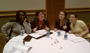 Attending the recent BACCHUS regional conference at DeSales University, from left, are Healthy Wildcats Sammera T. Fleming, Stephanie M. Hunsucker, Whitnie-rae Mays and Stephanie L. Weidman. (Photo by adviser Kristi L. Hammaker)
