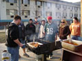 RA Brian Walton mans the grill