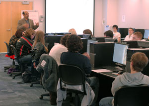 Bahram Golshan delivers a program designed to reflect visiting students' varying level of programming knowledge.