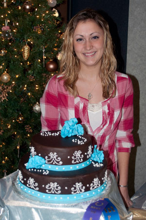 Rachel M. Emmons, of Washington, N.J., received the Best of Show Award at the annual Pennsylvania College of Technology Food Show for a two-tier cake she created in the Cakes and Decorations course.