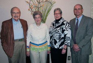 From left, Alvin C. Bush, Elizabeth Bush, Pennsylvania College of Technology President Davie Jane Gilmour and Barry R. Stiger, the college%E2%80%99s vice president for institutional advancement.