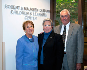 From left, Maureen Dunham, Penn College President Davie Jane Gilmour and Board of Directors Chairman Robert E. Dunham