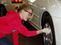 This SMART Girl learned many skills during the automotive session, including how to change a tire