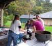 Maggie K. Calkins, Christy M. Yingling, Ashley A. Smith Nicholas and community volunteer Holly Whitmoyer prepare hot meals