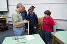 Instructor Drew R. Potts, with students in his Strength of Materials class