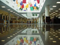 'The Clothesline Project' is reflected in the Madigan Library's tile floor