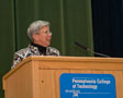 Penn College President Davie Jane Gilmour welcomes participants