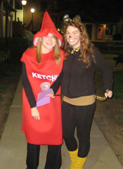 Village Resident Assistants Larissa D. Kryder, left, and Kaitlyn M. Charmbury, dressed for the occasion.