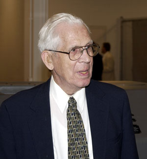 Kenneth E. Carl attends the College Avenue Labs dedication in 2003.