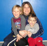 Lisa J. Worth, with sons Matthew, left, and Noah