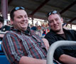 Students Adam Yoder (left) and Kyle Pfueller enjoy a night at the ballpark