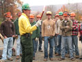 Jacob A. Richards provides forest technology students with hands-on instruction during the second half of training