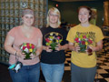 Students show off their floral creations