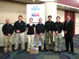 Members of the four-year team pose for a photo with coach Garret L. Graff (right). From left are Michaele C. Incontro, Zachary T. McAllister, Erin M. Smith, Nicholas R. Forrester, Caleb J. Baechtle and Michael J. Buchalski.
