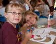 Second-graders design mobiles in The Gallery at Penn College