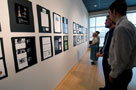 Students and guests view exhibit