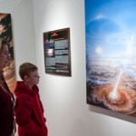 Montgomery Elementary School teacher Kim Lorson and student Robbie Rupert visit the 'Out of This World%3A The Landscapes of Our Solar System' exhibit at The Gallery at Penn College.