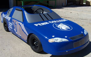 A Nascar-style go-kart - painted Wildcat blue and teeming with Penn College personality - will be on display at this weekend's Susquehanna 500.