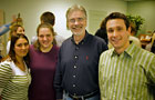 From left are Christy A. Passaretti, an early childhood education major from Unityville; Courtney D. Porowski, an early childhood education student from Hanover; the Rev. Dan Rockwell, Good News Bible Church pastor; and Douglas B. Martin, of Gap, majoring in electrical engineering technology. Another graduating student, Franklin N. Carr, of Davidsville, is not pictured.