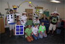 The entire class poses for a 'green' group photo