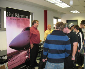Gulfstream Aerospace traveled from Georgia to attend Thursday's career event.