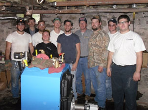Pennsylvania College of Technology students recently joined Richard C. Taylor, associate professor of plumbing and heating, and contractor Robert W. Dittmar Jr. in a boiler-replacement project at a Muncy home. From left are Robert C. Barbera, Elmsford, N.Y.%3B Taylor%3B Joshua D. Saeler, Fenelton%3B Brittany A. Hoey, East Stroudsburg%3B Timothy A. Loxley II, Cresson%3B Gary D. Paronish, Lebanon%3B Dittmar%3B Ryan M. Pribell, Columbus, N.J.%3B Bradley T. Rydbom, Tyrone%3B and Gregory J. Miller, of Easton.