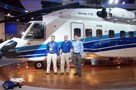 Stepp is flanked by Fantoni (left) and Miller, who work for Keystone building the S-92 helicopter