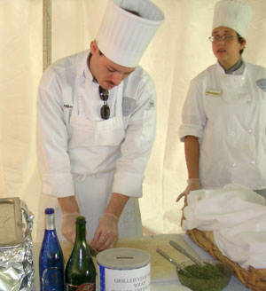 James B. Miller and Sara J. Dries, among catering students who traveled to New York state's Hunt Country Vineyards.