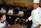 Participants learn how to make ice cream and sorbet with Chef Mike Ditchfield