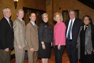 From left%3A Rob Steele, executive director, Community Arts Center%3B Rex Hilton, regional president, Susquehanna Bank%3B Jason Fink, executive vice president, Williamsport%2FLycoming Chamber of Commerce%3B Davie Jane Gilmour, president, Penn College%3B Marjorie O. Rendell%3B Philip Horn, executive director, Pennsylvania Council on the Arts%3B and Marilyn J. Santarelli, member, Pennsylvania Council on the Arts. Steele, Hilton and Fink are co-chairs for the 2008 Governor%E2%80%99s Awards for the Arts.