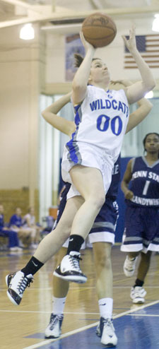 Kelsey Mack flies to the hoop.