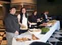 Students and Career Services staff enjoy refreshments in Penn's Inn