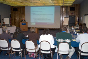 Larry L. Michael outlines the day's agenda.