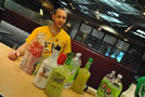 Sigma Nu President Frank Meise serves nonalcoholic concoctions