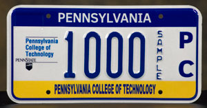 A specialty license plate now is available to Pennsylvania College of Technology supporters.