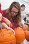 Carving up some fun is Megan E. Spencer, Quakertown, majoring in baking and pastry arts