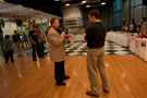 Neal Palmer, maitre d'hotel at Le Jeune Chef Restaurant, left, talks with counselor Michael S. DiPalma, one of the night's emcees