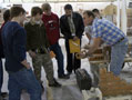 Richard R. Motter, instructor of building construction, provides a masonry demonstration