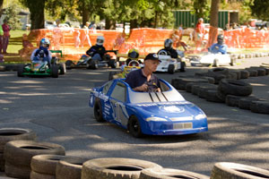 A NASCAR-style kart was unveiled by the college's School of Transportation Technology, which offered the opportunity for others to drive it throughout the weekend event.