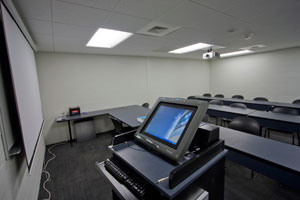 State-of-the-art multimedia equipment, as shown here in the recently renovated and expanded Parkes Automotive Technology Center, is a staple of all classrooms and labs at Pennsylvania College of Technology.