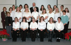 Front row, from left%3A George Ann Foreman (instructor), April Mase, Anna Burgess, Jessica Stocum, Jennifer Edler, Heather Hemling, Dawn Marie Anthony and Lori A. Edkin-Leisey (instructor). Middle row, from left%3A Natalie O. DeLeonardis (program coordinator), Gwynn Haskins, Candice Fuller, Donna Louden, Joanne Windhorst, Terry Southard, Melissa Wheeler, Rebecca Pennypacker and Robin Van Dusen. Back row, from left%3A Pamela Hodgson, Lori Young, Kay Korb, John Wales, Rachel Robinson, Valerie Huck, April Blimline and Samantha Kerschner.