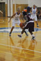 Lady Wildcats Abigayle MacDonald (15) and Kierstin Steer engage the Central Penn offense