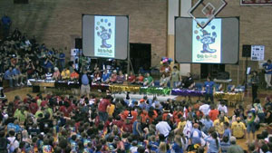 Pennsylvania College of Technology Audio%2FVisual Services provided the large projection screens used during the awards ceremony.