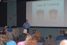 State Police Sgt. Jeff McGinnis welcomes licensees to training session in Penn's Inn