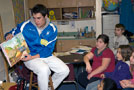 Bradley Robinson (cross-country) reads to third-graders