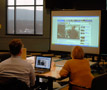 Todd W. Leister, coordinator of admissions electronic services/admissions representative, shares Penn College's holiday video during a discussion of YouTube and other social-networking sites